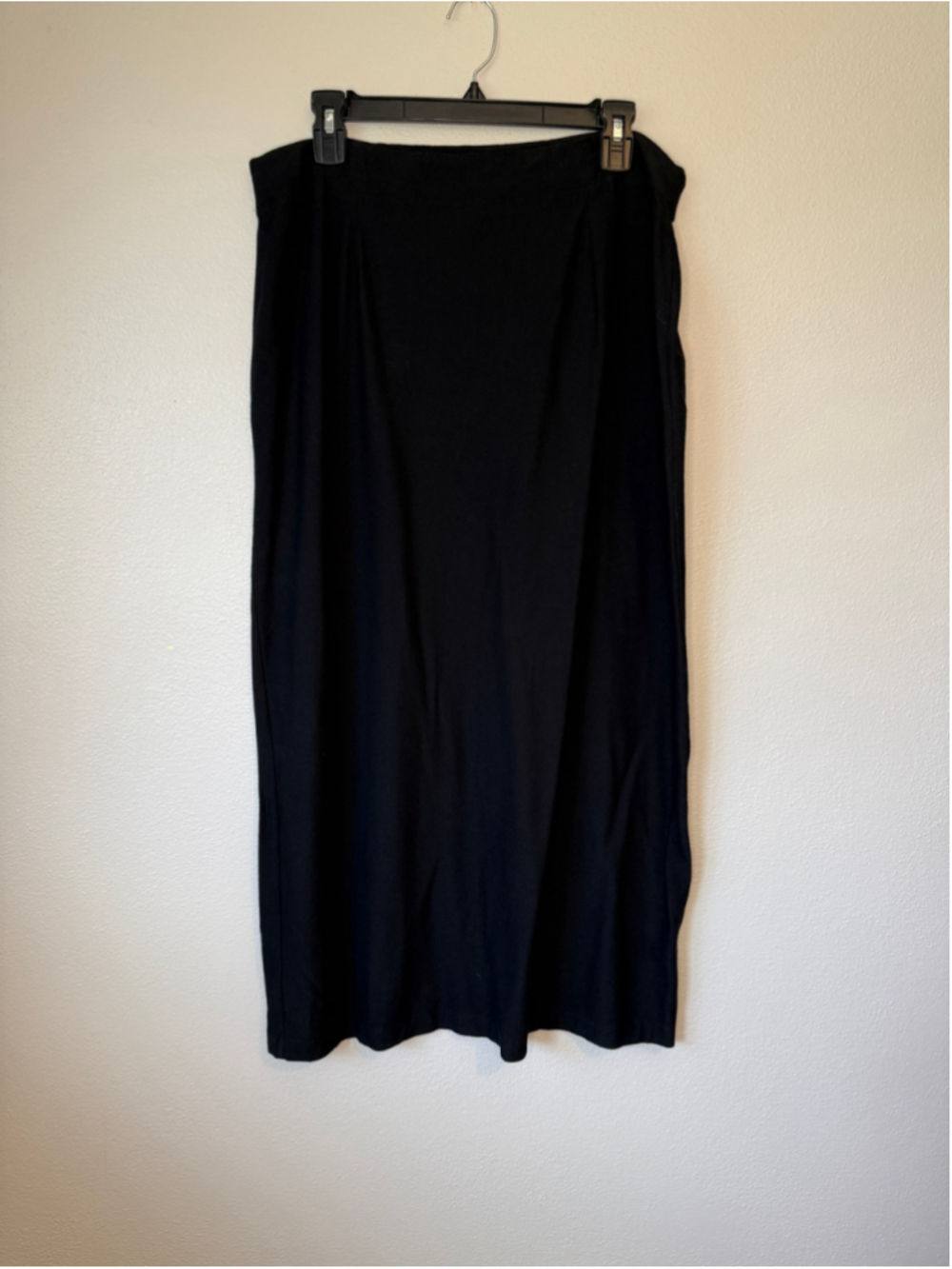 Eileen Fisher Black Stretch Knit Maxi Skirt L